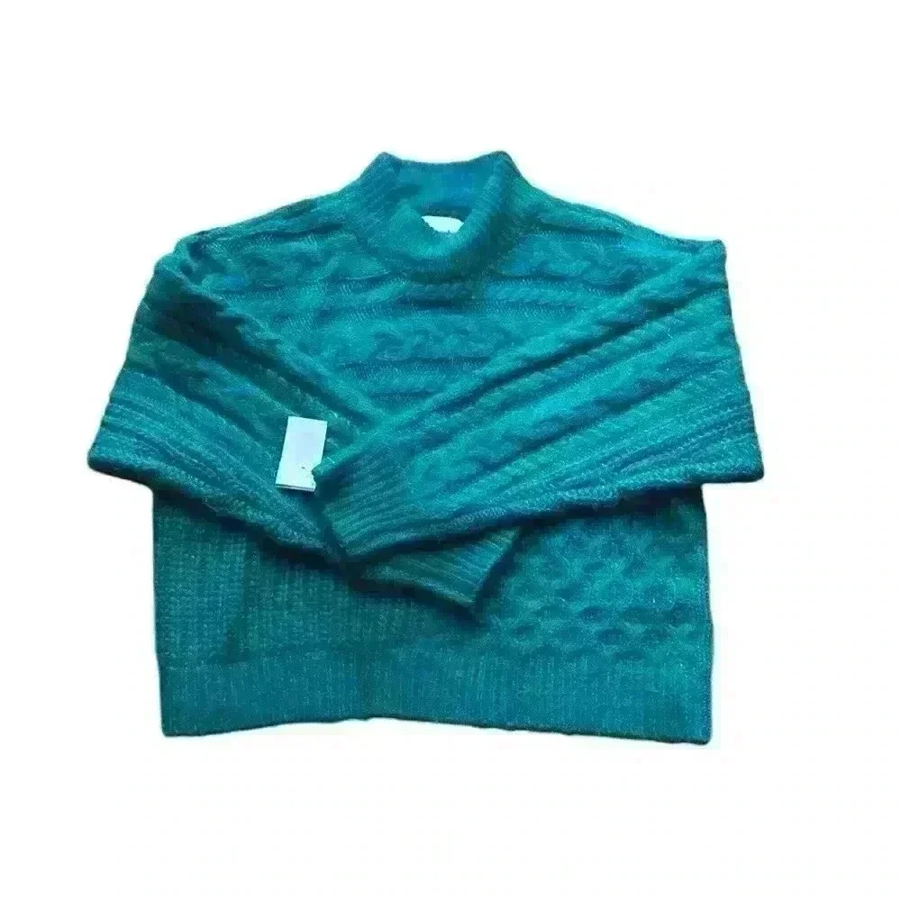 Abercrombie & Fitch Women's Green and Blue Jumper. Sz M